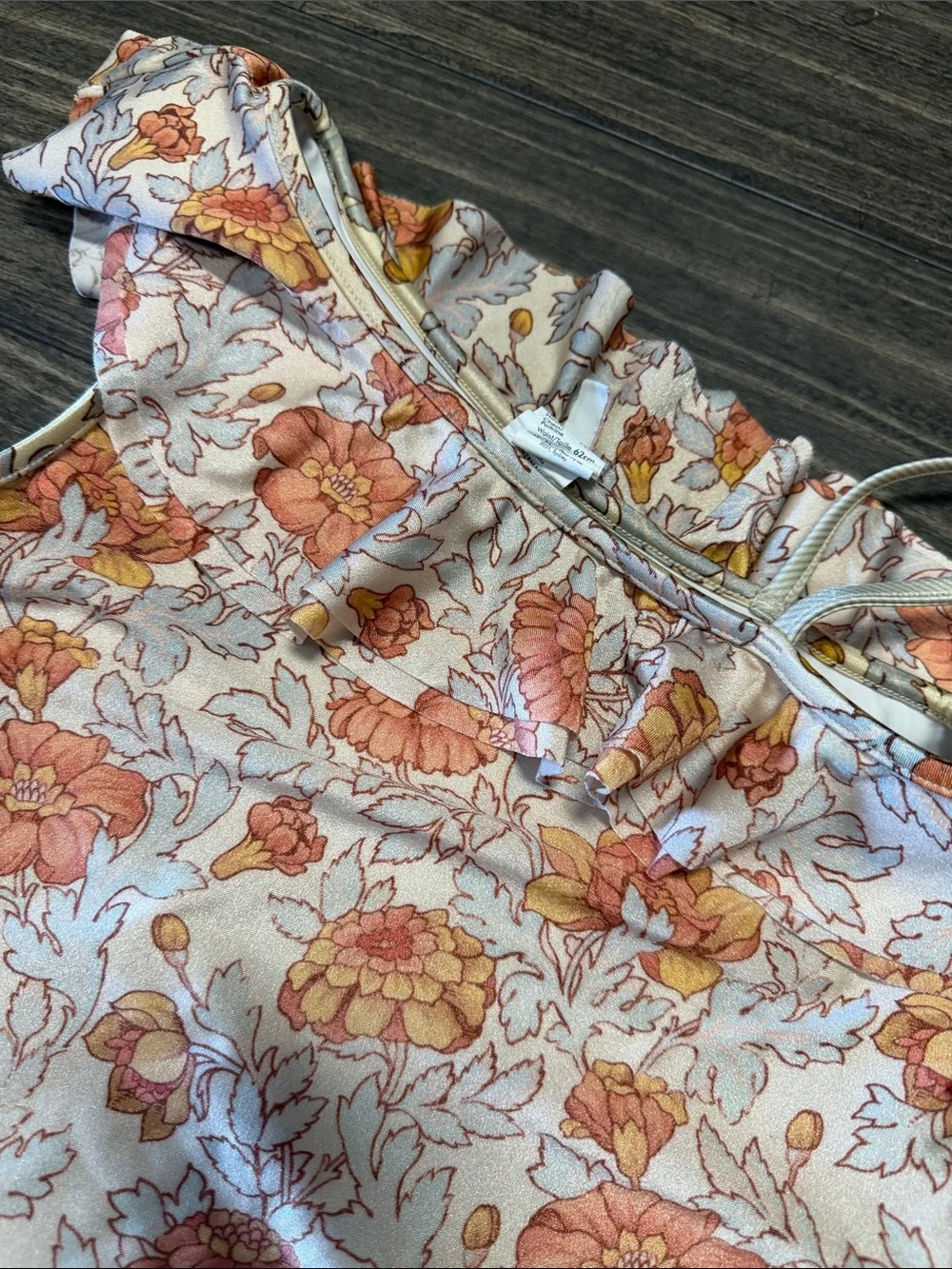 Zimmermann Kids One-Piece Swimsuit in Cream with Orange Floral Print